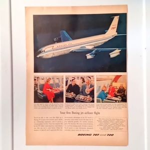 1958 Boeing 707 Jetliner Ad   Your First Jet Airliner Flight